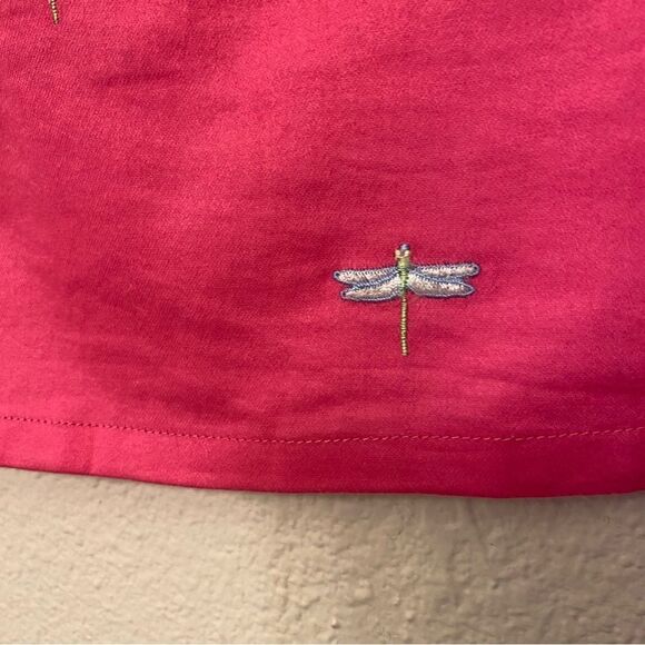 Pendleton hot Pink Dragonfly Embroidered whimsy fairycore cotton Skirt Size 14 - Picture 3 of 8
